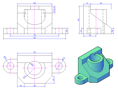 這個(gè)機(jī)械制圖的三視圖,有會(huì)畫(huà)的嗎?